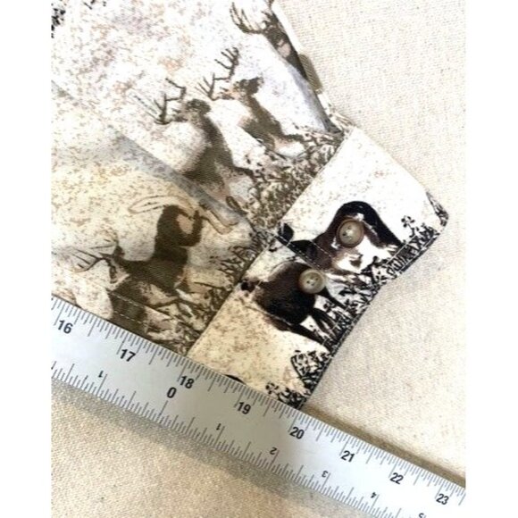 Redhead Men's Outdoor Button-Up Shirt With Deer Print 100% Cotton Beige & Brown - Picture 8 of 8